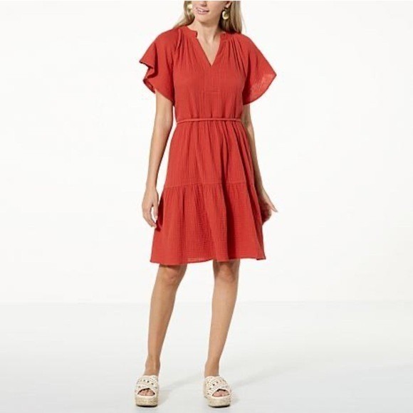 Curations Dresses & Skirts - Curations x Nicole Hickl Women's Tiered Gauze Dress - Medium